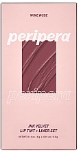 Набор - Peripera Ink Velvet + Lip Liner Set Wine Nude (tint/4g + lip/liner/0.3g) — фото N2