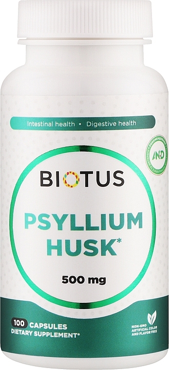 Диетическая добавка "Подорожник", 500 мг - Biotus Psyllium Husk — фото N1