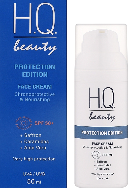 Крем для обличчя SPF50+ "Хронозахист та живлення" - H.Q.Beauty Protection Edition Face Cream — фото N2