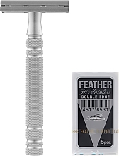 Станок для гоління з п'ятьма запасними лезами "AS-D2" - Feather — фото N1