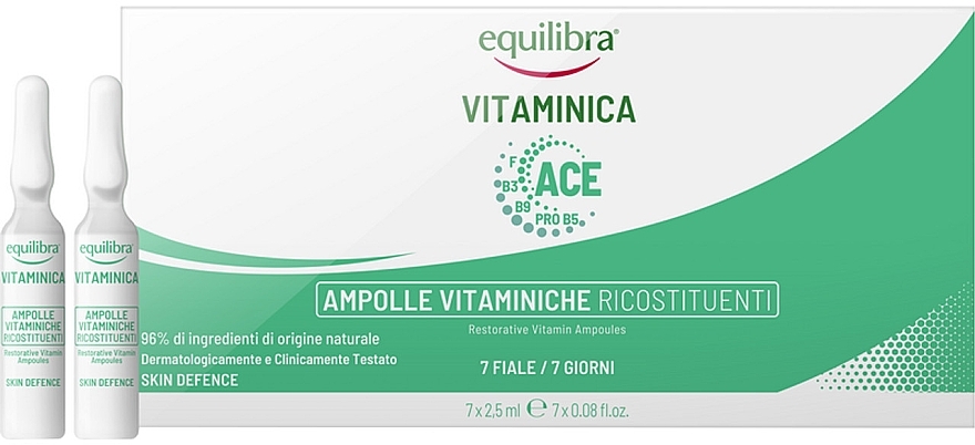 Відновлювальні вітамінні ампули для обличчя - Equilibra Vitaminica Restoring Vitamin Ampoules — фото N1