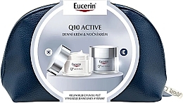 Парфумерія, косметика Набір - Eucerin Q10 Active Christmas 2023 (d/cr/50ml + n/cr/50ml + pouch)