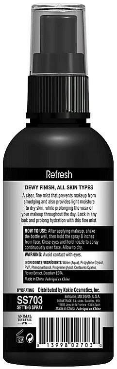 Сияющий фиксатор макияжа - Kokie Professional Refresh Setting Spray Refresh Dewy — фото N2