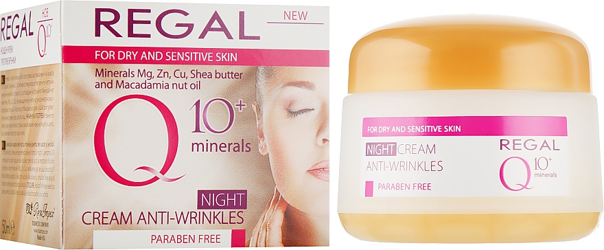Ночной крем против морщин для сухой и чувствительной кожи - Regal Q10 + Minerals Night Cream Anti-Wrinkles
