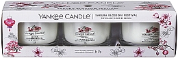 Парфумерія, косметика Набір ароматичних свічок "Цвітіння сакури" - Yankee Candle Sakura Blossom Festival (candle/3x37g)
