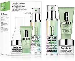 Парфумерія, косметика Набір - Clinique Even Tone Essentials Set (serum/50 ml + scrub/30 ml + cr/15 ml)