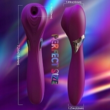 Вибратор двусторонний с 9 режимами вибрации, фиолетовый - Amzing Toy Dr.Love Violet — фото N3