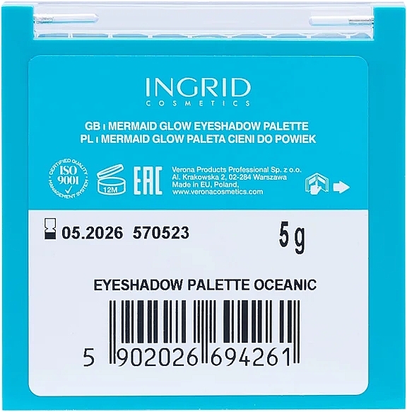 Палетка теней для век - Ingrid Cosmetics Mermaid Glow Eyeshdow Palette — фото N3