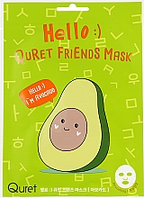 Маска для лица с экстрактом авокадо - Quret Hello Avocado Friends Mask — фото N1