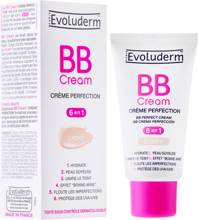 ВВ-крем для обличчя  - Evoluderm BB Cream Perfection 6In1 — фото N1