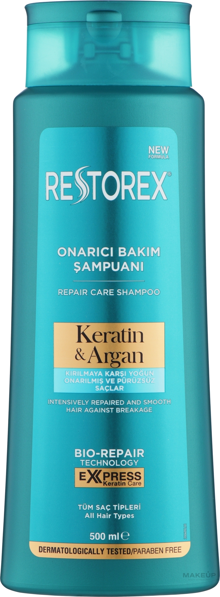 Шампунь для восстановления всех типов волос - Restorex Keratin & Argan — фото 500ml