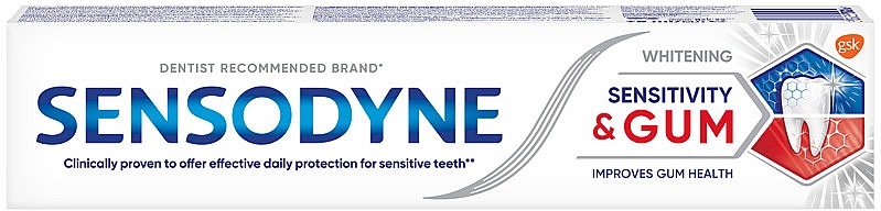 Зубная паста "Чувствительность зубов и защита десен", отбеливающая - Sensodyne Sensitivity & Gum Whitening — фото N1