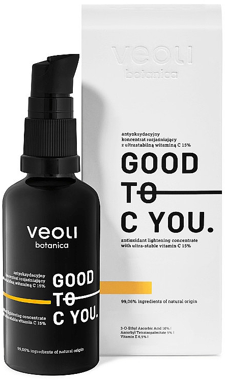Антиоксидантный осветляющий концентрат с ультрастабильным витамином С 15% - Veoli Botanica Good To C You — фото N1