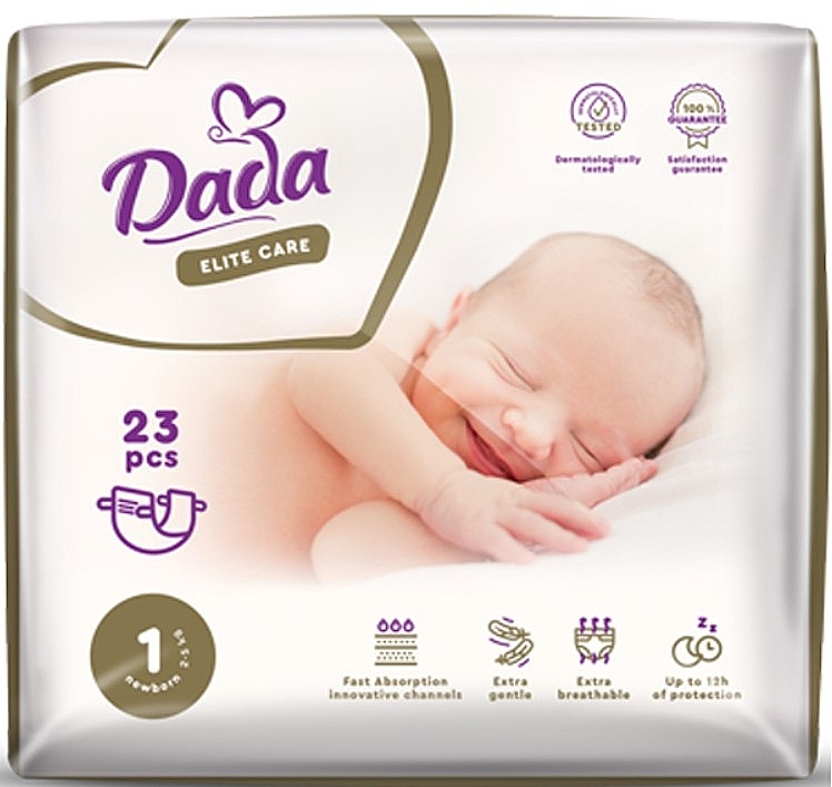 Подгузники "Elite Care" 1 Newborn (2-5 кг, 23 шт.) - Dada — фото N1