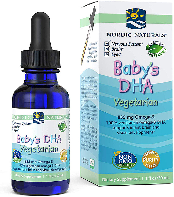 Пищевая добавка для детей "Масло морских водорослей", 835 мг - Nordic Naturals Baby's DHA Vegetarian — фото N1