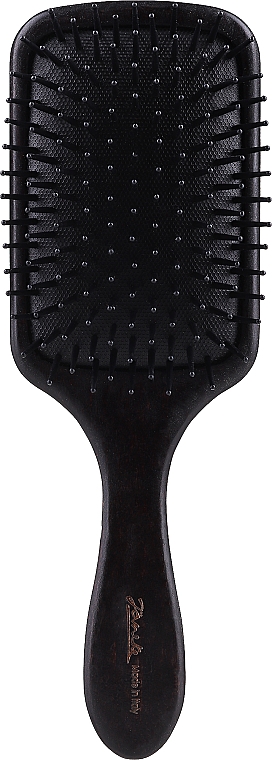 Квадратная расческа для волос из дерева бубинга, 24 см, темная - Janeke Bobinga Dark Wood Hairbrush — фото N1