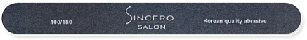Пилочка для ногтей прямая, черная 100/180 - Sincero Salon Nail File, Straight, Black — фото N1