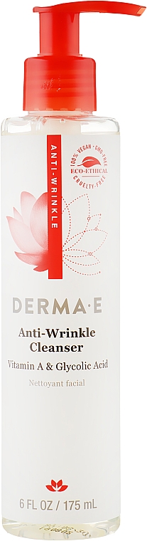 Средство для умывания лица с витамином А и гликолевой кислотой - Derma E Anti-Wrinkle Cleanser — фото N1