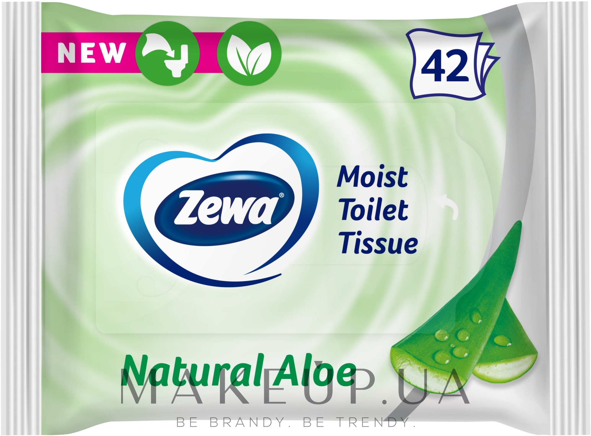 Влажная туалетная бумага - Zewa Moist Aloe Vera — фото 42шт