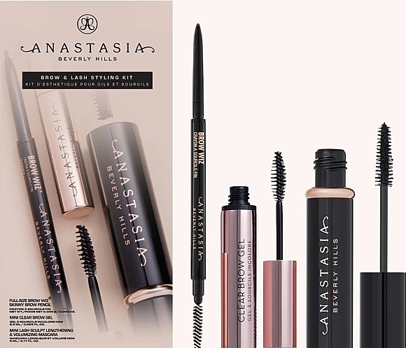 Набір - Anastasia Beverly Hills Fluffy Fuller Looking Brow Ebony (br/freeze/2.5g + Powder/1.6g + Brush) — фото N1