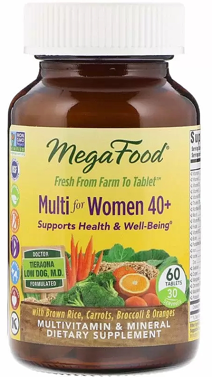 Мультивитамины "Для женщин 40+", 60шт - Mega Food Витамины — фото N1