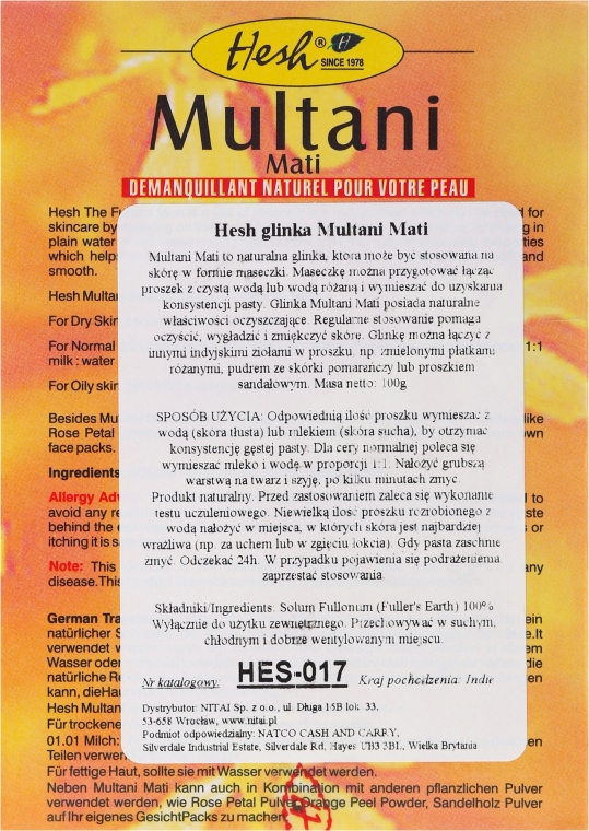 Очищающее средство для лица - Hesh Multani Mati Natural Cleancer for Skin — фото N2