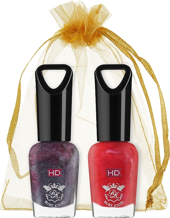 Набор лаков для ногтей "Микс", тон 30, 16 - Kiss Ruby Kisses HD (2 х n/polish/8ml)