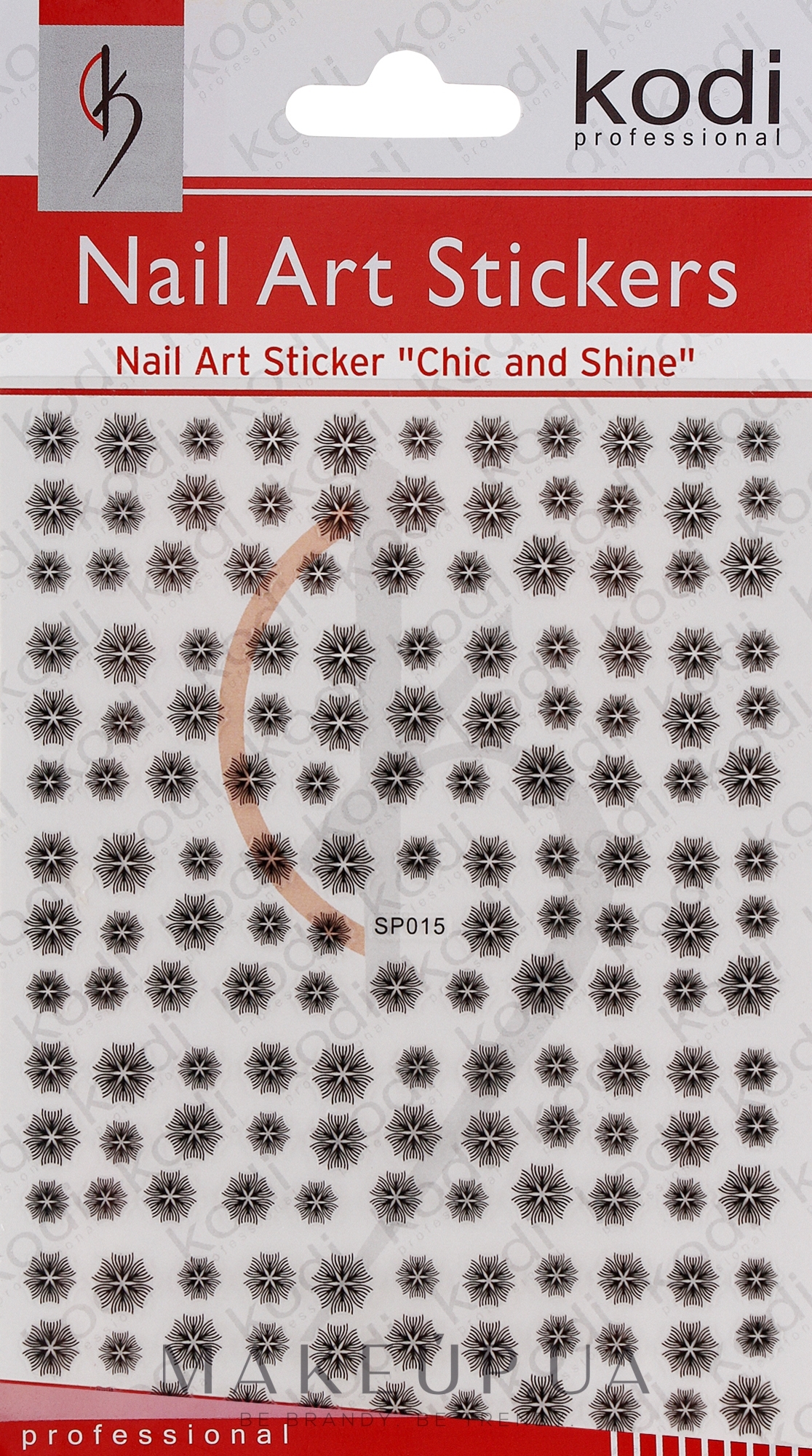 Наклейки для дизайна ногтей - Kodi Professional Nail Art Stickers SP015 — фото Black