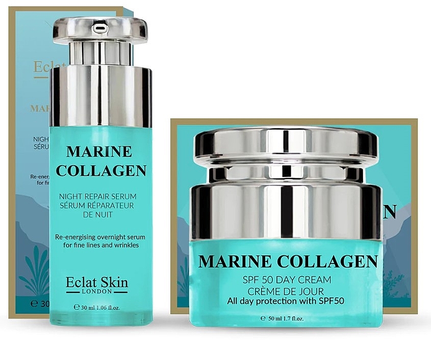Набор - Eclat Skin London Marine Collagen (f/cr/50ml + f/ser/30ml) — фото N1
