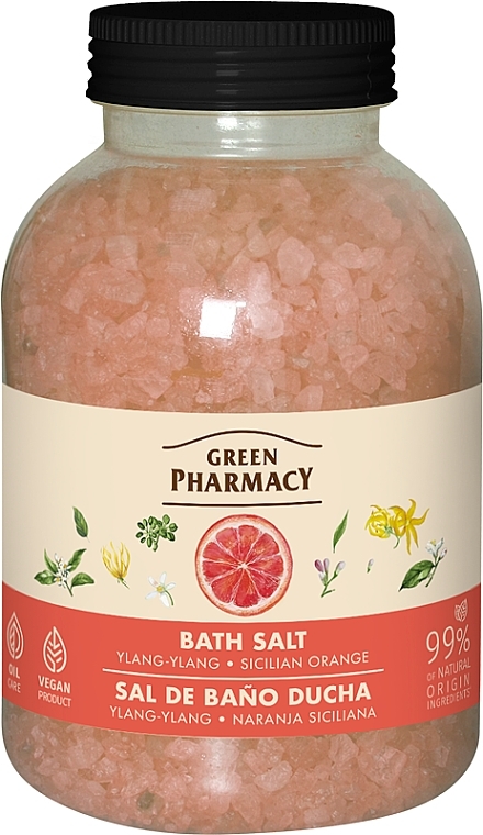 Соль для ванны "Иланг-иланг и сицилийский апельсин" - Зеленая Аптека — фото N1