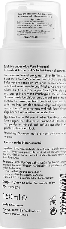 Відновлювальний гель для обличчя і тіла з алое вера - Apeiron Face & Body Cell-Repair-Gel — фото N2