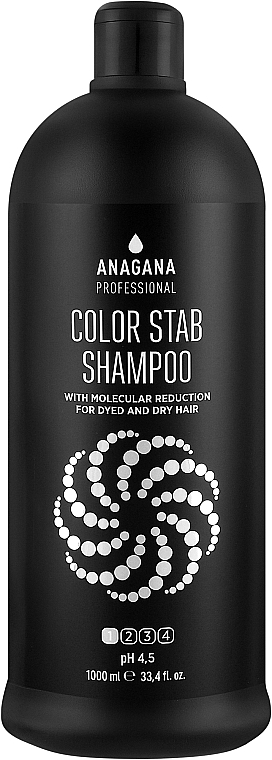 Шампунь "Стабілізатор кольору та молекулярне відновлення" для фарбованого волосся - Anagana Professional Color Stab Shampoo With Molecular Reduction pH 5.5 — фото N1