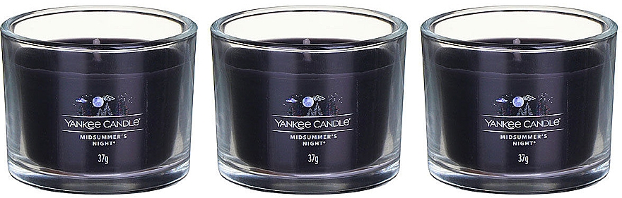 Набор ароматических свечей "Летняя ночь" - Yankee Candle Midsummer's Night (candle/3x37g) — фото N2