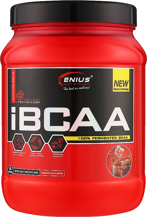 Амінокислоти "iBCAA", кола - Genius Nutrition 100% Fermented BCAA Powder Cola — фото N1