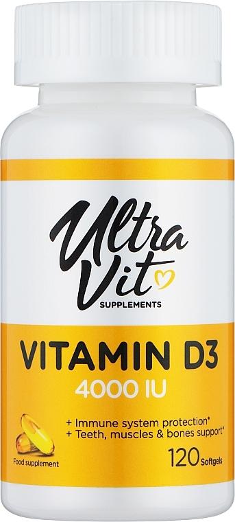 Харчова добавка "Вітамін D3" - UltraVit Vitamin D3 4000 IU — фото N1