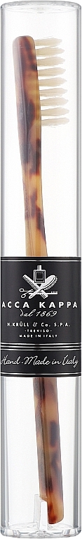 Зубна щітка - Acca Kappa Medium Pure White Bristle Toothbrush Classic Brown — фото N1