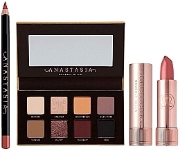 Набор для макияжа - Anastasia Beverly Hills Mini Soft Glam Deluxe Trio (pal/6.4g + lipst/3 g + lip/liner/1.14g) — фото N1