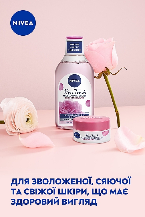 Набор женский - NIVEA Rose Touch 2024 (gel/cr/50ml + m/water/400ml) — фото N4