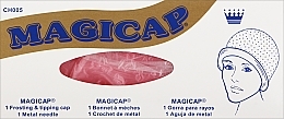 Шапочка латексная для мелирования волос с крючком, прозрачная розовая - Cosmo Shop Megicap — фото N1
