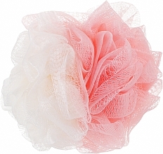 Мочалка для душа двухцветная, бело-розовая - Cosmo Shop — фото N1