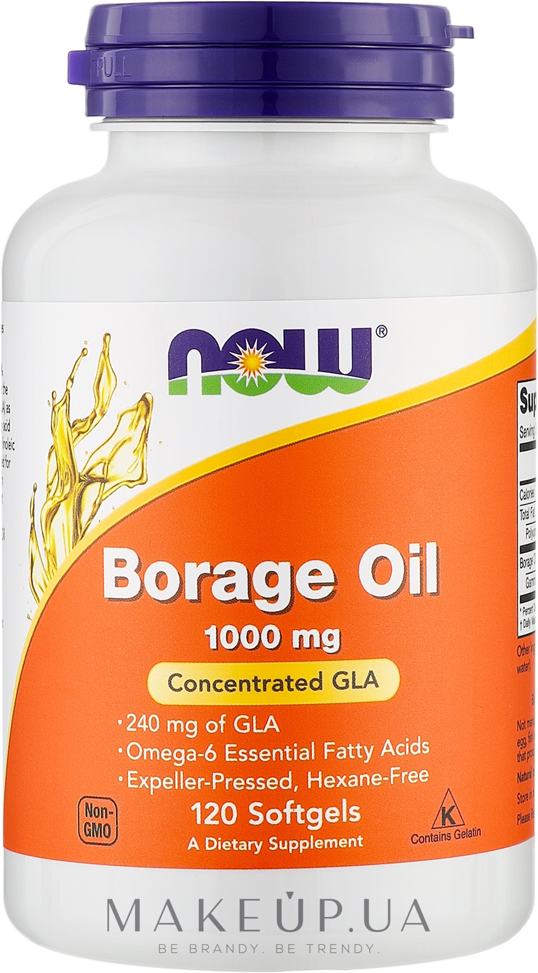 Масло огуречника, 1000 мг - Now Foods Borage Oil — фото 120шт