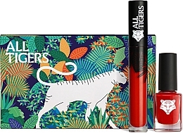 Духи, Парфюмерия, косметика Набор - All Tigers Natural & Vegan Lips And Nails Gift Set (lipstick/8ml + nail/polish/11ml)