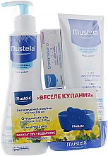 Парфумерія, косметика Набір "Веселе купання"  - Mustela (lotion/300ml + gel/200ml + cr/10ml + emulsion/10ml + підставка)