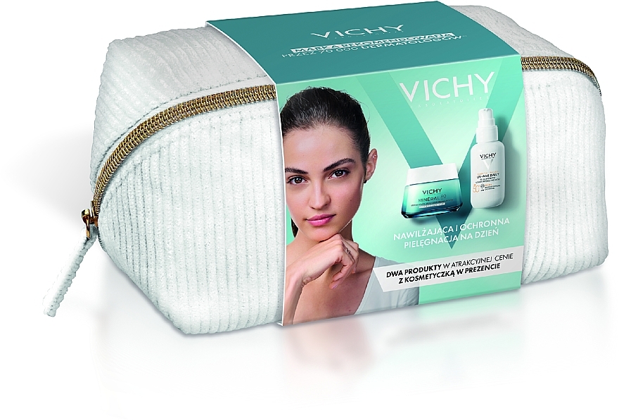 Набір для догляду за обличчям - Vichy Mineral 89 (cr/50ml + fluid/40ml + pouch) — фото N1