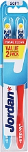 Духи, Парфюмерия, косметика Зубная щетка мягкая "Total Clean", красная+синяя - Jordan Total Clean Soft