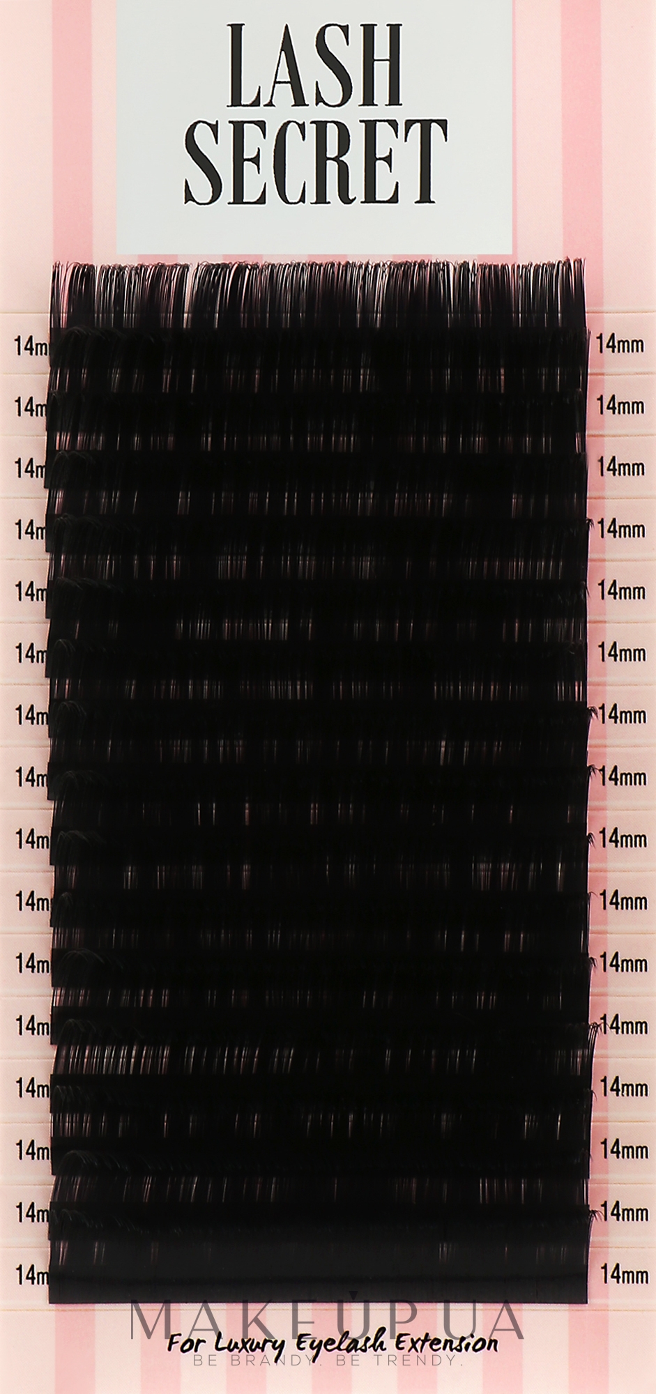 Накладні вії, чорні, 16 ліній (один розмір, 0,05, D, 14) - Lash Secret — фото 1уп