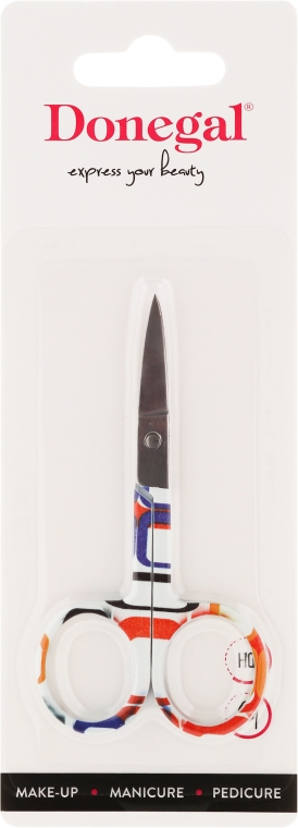 Ножницы маникюрные, с пластиковыми ручками, 9366, разноцветные - Donegal — фото N1