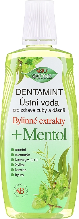 Ополаскиватель для полости рта - Bione Cosmetics Dentamint Mouthwash Menthol — фото N1