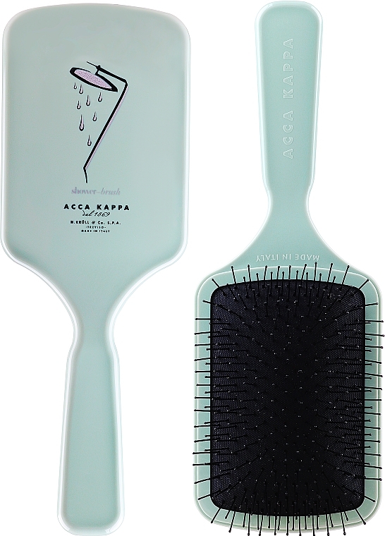 Щетка для волос, большая, зеленая - Acca Kappa Brush Large Shower Racket Hair — фото N1