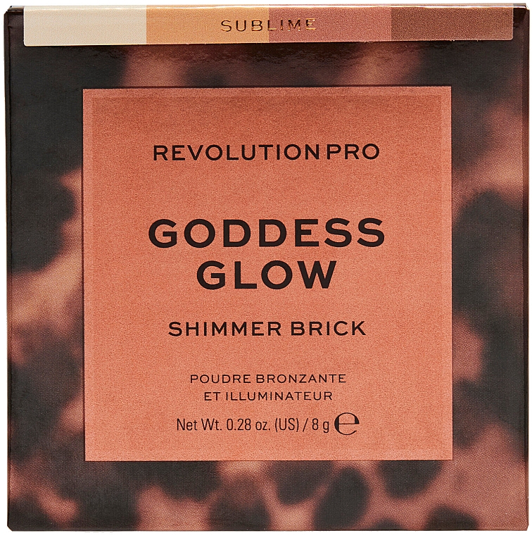 Пудра-хайлайтер с бронзатором - Revolution Pro Goddess Glow Shimmer Brick Bronzer — фото N2